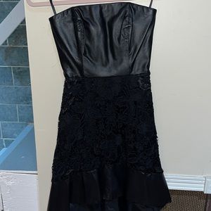 Bebe Black Leather Lace Dress